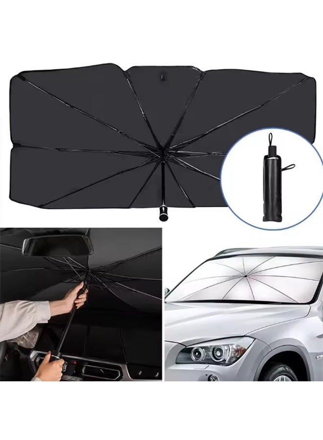 غطاء شمسي قابل للطي لسيارة، مظلة لحماية الزجاج الأمامي من حرارة الشمس وأشعة UV، يحافظ على سيارتك باردة وخالية من الضرر، سهل الاستخدام (55*31.5 بوصة) - Image 3
