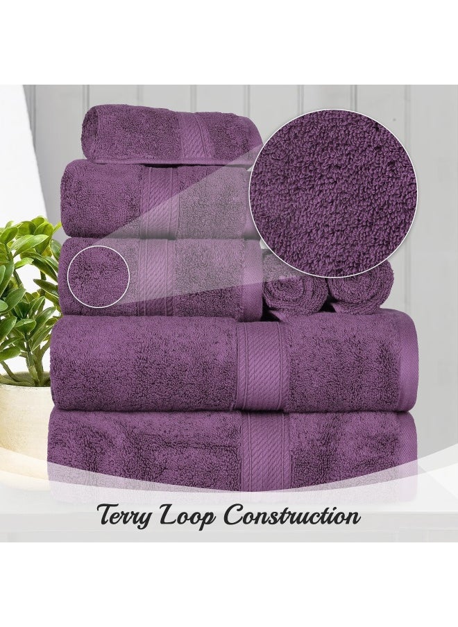 Superior - Egyptian Cotton Pile Bath Towel Set Of 2  Ultra Soft Luxury Towels  Thick Plush Essentials  Absorbent Heavyweight  Guest Bath  Hotel  Spa  Home Bathroom  Shower Basics  Plum - Image 1