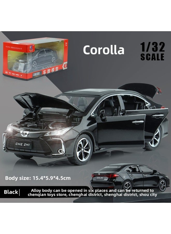 Car To 1:32 Corolla Model Corolla Alloy Three-compartment Car Simulation Car With Base Car Decoration Toy Car-Color:Black 1:32 Corolla Corolla-Box-With Base - Image 1