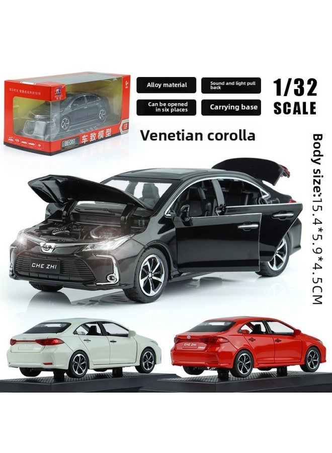 Car To 1:32 Corolla Model Corolla Alloy Three-compartment Car Simulation Car With Base Car Decoration Toy Car-Color:Black 1:32 Corolla Corolla-Box-With Base - Image 2
