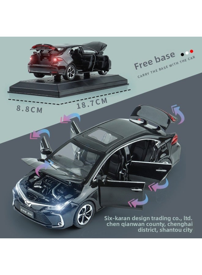 Car To 1:32 Corolla Model Corolla Alloy Three-compartment Car Simulation Car With Base Car Decoration Toy Car-Color:Black 1:32 Corolla Corolla-Box-With Base - Image 4