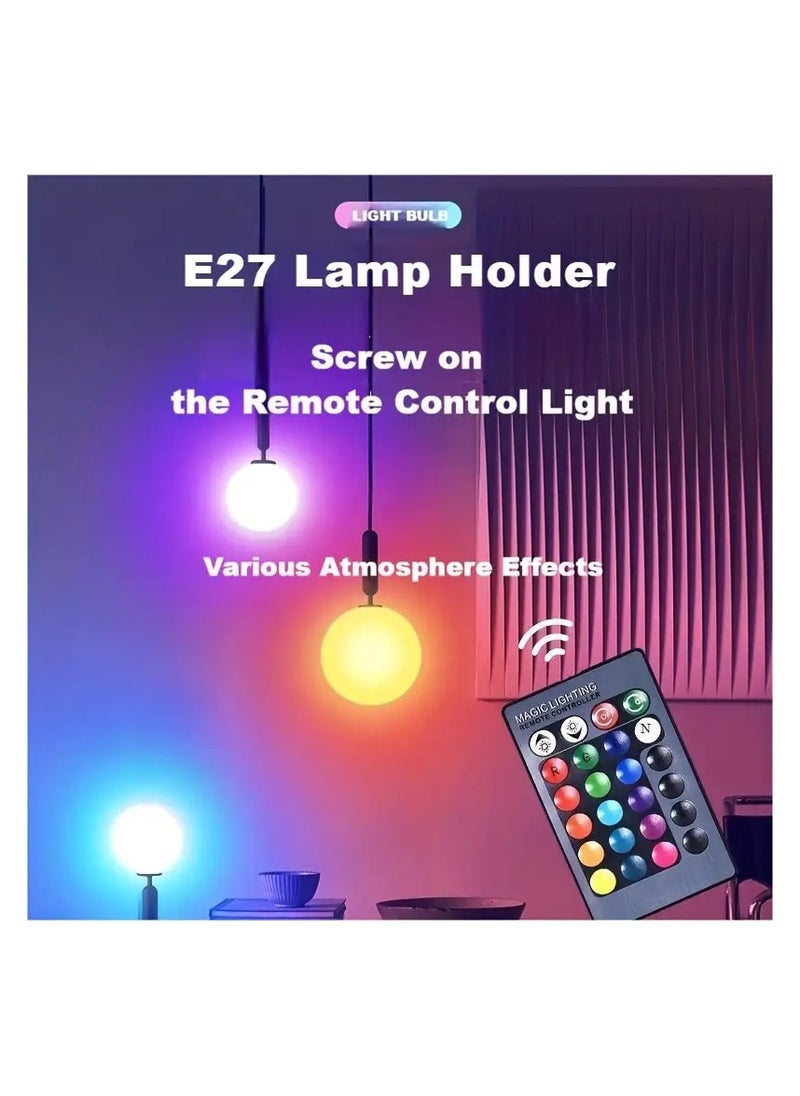 Vitacelli 1/2/4pcs Smart 16-Color Household Light Bulb With Remote Control, E27 220V 10W RGB LED Bulb, 16-Color Options, Colorful Dimmable Floodlight Bulb Suitable For Home Decoration, Atmosphere Gathering, Bedroom, And Home Use  - Image 2