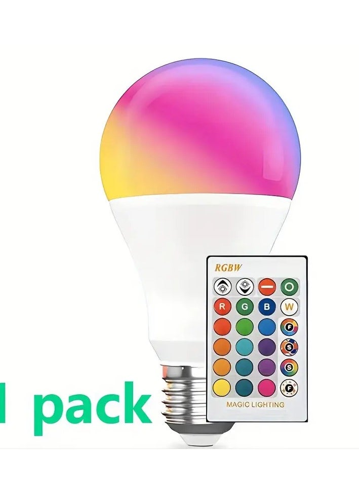 Vitacelli 1/2/4pcs Smart 16-Color Household Light Bulb With Remote Control, E27 220V 10W RGB LED Bulb, 16-Color Options, Colorful Dimmable Floodlight Bulb Suitable For Home Decoration, Atmosphere Gathering, Bedroom, And Home Use  - Image 4