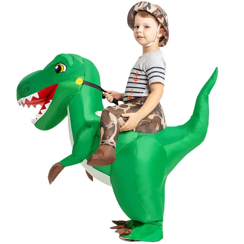 GOOSH Inflatable Dinosaur Costume Kids 48IN Halloween Blow up Costumes for Boys Girls Riding T Rex Air Costume for Party - Image 4