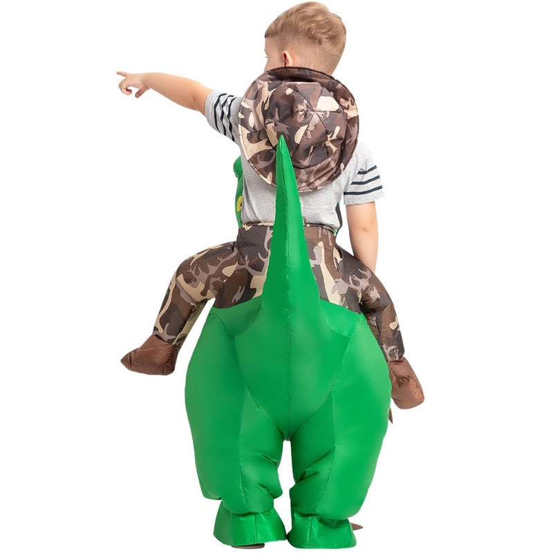 GOOSH Inflatable Dinosaur Costume Kids 48IN Halloween Blow up Costumes for Boys Girls Riding T Rex Air Costume for Party - Image 5