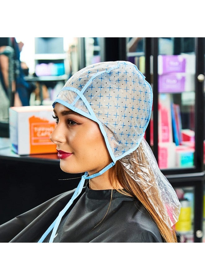 Colortrak Colortrak 12 Disposable Hair Dyeing Caps with 1 Needle Kit for Tipping, Color and Highlighting, Lined Cap with Neck Protector Minimizes Color Bleeding, Pull-Out Visor Protects Face, Flap Protects Skin - Image 2