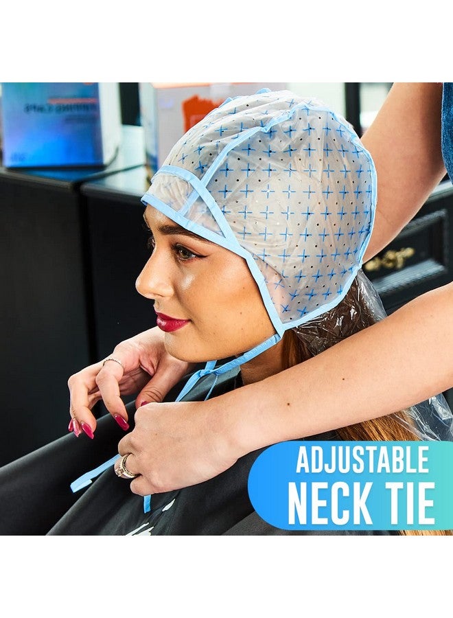 Colortrak Colortrak 12 Disposable Hair Dyeing Caps with 1 Needle Kit for Tipping, Color and Highlighting, Lined Cap with Neck Protector Minimizes Color Bleeding, Pull-Out Visor Protects Face, Flap Protects Skin - Image 5