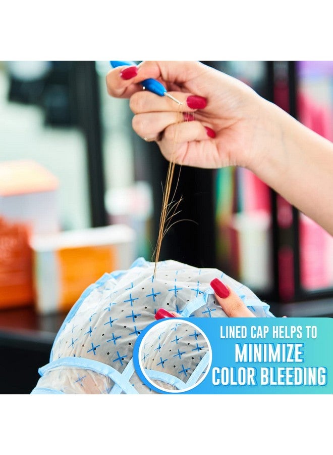 Colortrak Colortrak 12 Disposable Hair Dyeing Caps with 1 Needle Kit for Tipping, Color and Highlighting, Lined Cap with Neck Protector Minimizes Color Bleeding, Pull-Out Visor Protects Face, Flap Protects Skin - Image 4
