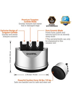 General 191H Pocket Kitchen Chef Knife and Scissors Sharpener for Straight and Serrated Knives, 3-Stage Knife Sharpening Tool Helps Repair and Restore Blades  - Image 2