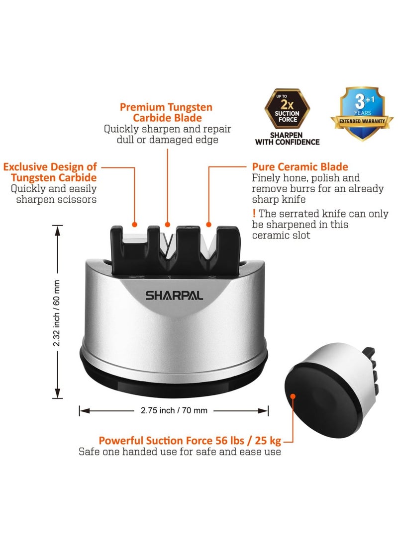 عام م sharpen 191H جيب مطبخ الشيف وحامل السكاكين والمقصات، أداة شحذ السكاكين المكونة من ثلاث مراحل تساعد على إصلاح واستعادة الشفرات للسكاكين المستقيمة والمسننة. - Image 2