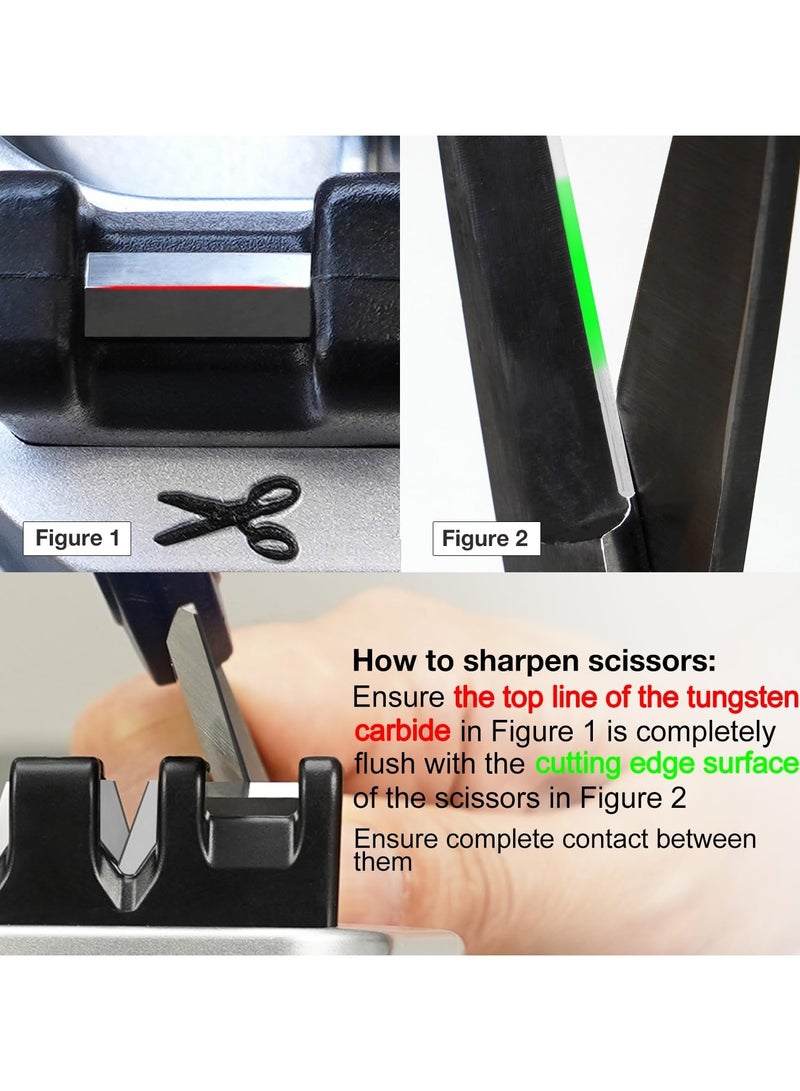 عام م sharpen 191H جيب مطبخ الشيف وحامل السكاكين والمقصات، أداة شحذ السكاكين المكونة من ثلاث مراحل تساعد على إصلاح واستعادة الشفرات للسكاكين المستقيمة والمسننة. - Image 4