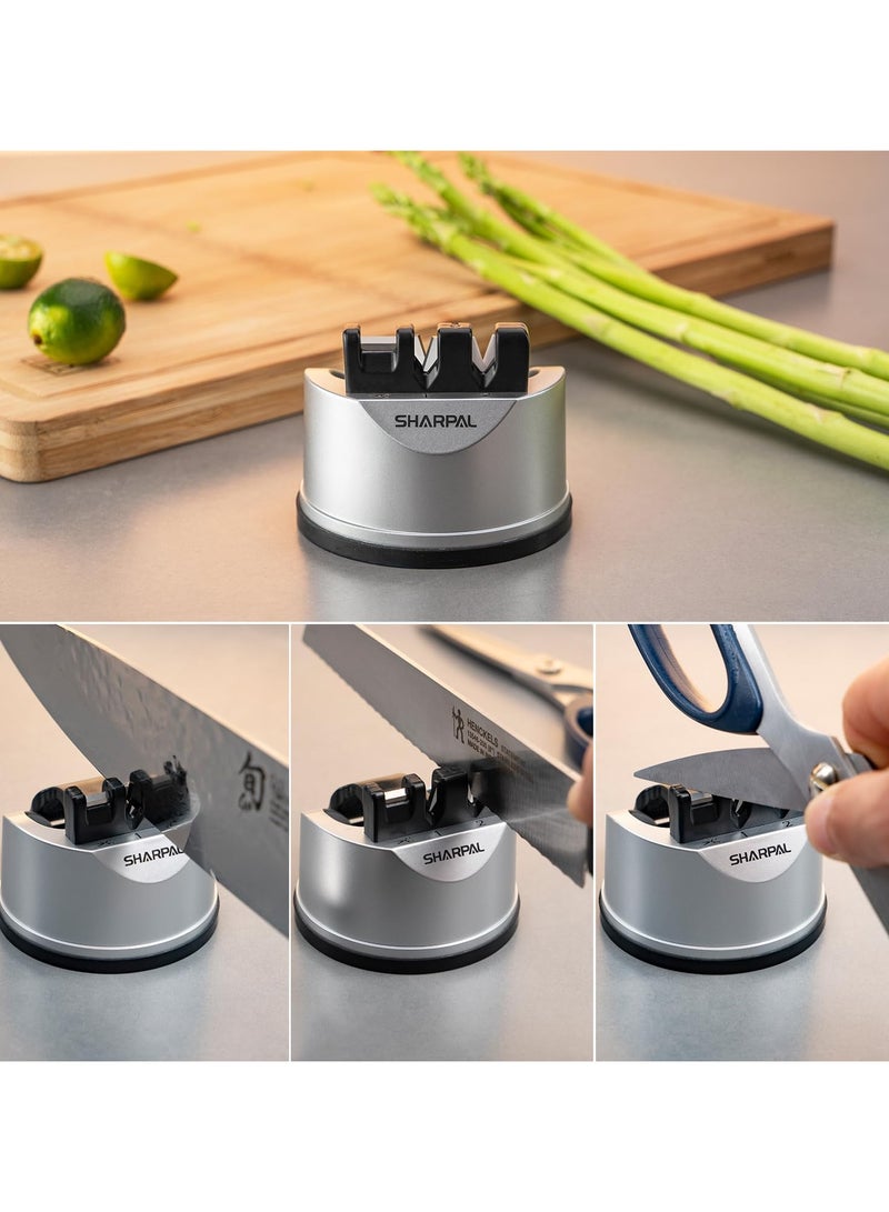 عام م sharpen 191H جيب مطبخ الشيف وحامل السكاكين والمقصات، أداة شحذ السكاكين المكونة من ثلاث مراحل تساعد على إصلاح واستعادة الشفرات للسكاكين المستقيمة والمسننة. - Image 5