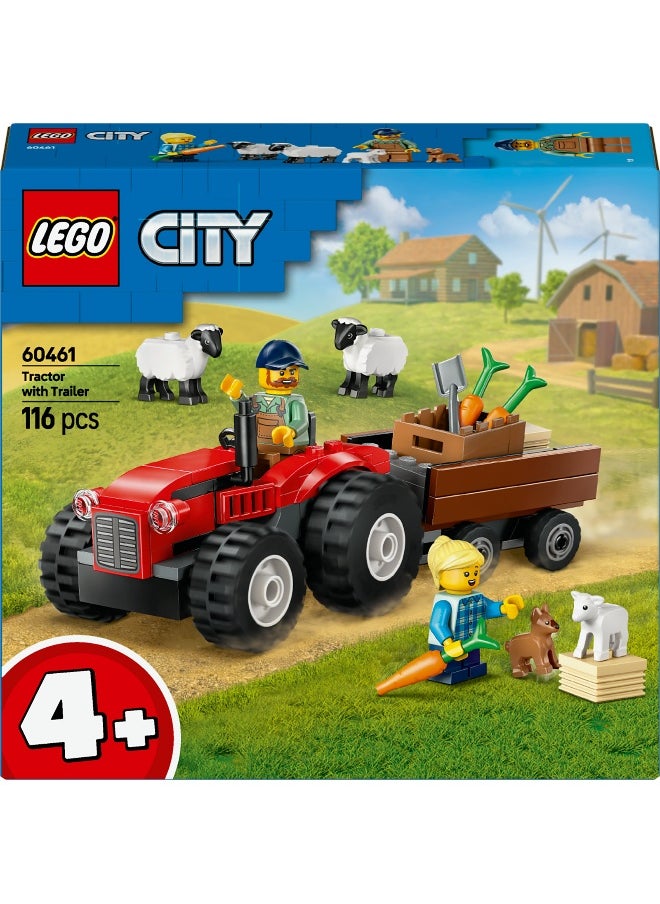 LEGO - LEGO City Red Farm Tractor with Trailer & Sheep 60461 Building Set (116 Pieces) - Image 1