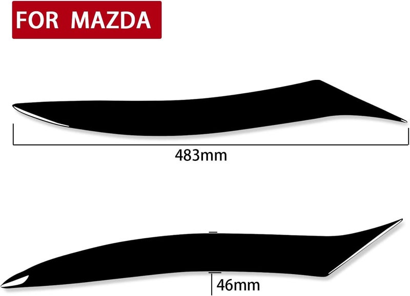 DEMULAX Gloss Black Headlight Eyebrow Trim for Mazda RX-8 - Image 2