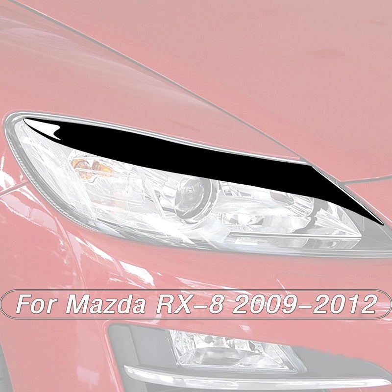 DEMULAX Gloss Black Headlight Eyebrow Trim for Mazda RX-8 - Image 3