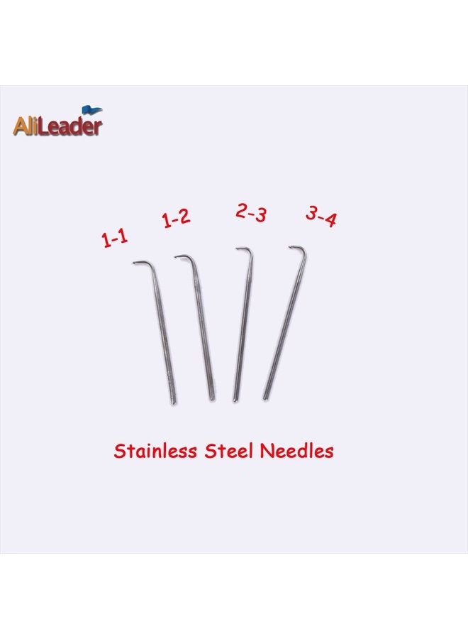 AliLeader Ventilating Needle for Lace Wig - AliLeader Brass Ventilating Holder and 4 Different Size Stainless Steel Needles (1-1, 1-2, 2-3, 3-4) for Make/Repair Lace Wig Needles - Image 5