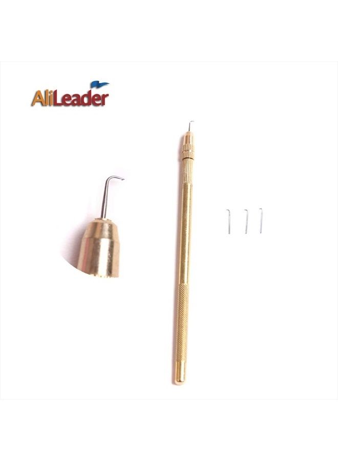 AliLeader Ventilating Needle for Lace Wig - AliLeader Brass Ventilating Holder and 4 Different Size Stainless Steel Needles (1-1, 1-2, 2-3, 3-4) for Make/Repair Lace Wig Needles - Image 4