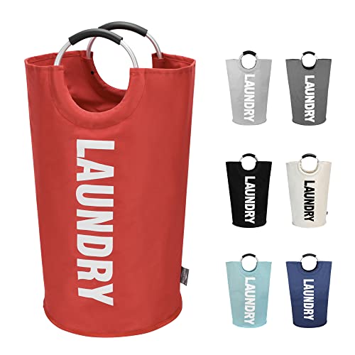 DOKEHOM 125L X-Large Collapsible Washing Laundry Basket Bag (7 Colors) for Bedroom, Fabric (Red, XL) - Image 1
