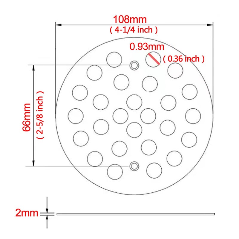 DEOKXZ 4-1/4 Inch Screw-in Round Shower Drain Cover Replacement Floor Filter, with Screws (Matt Black) - Image 3