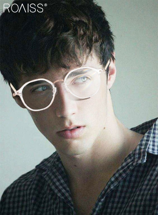 roaiss Blue Light Blocking Glasses Blue Light Filter Computer Reading Gaming TV Phones Round Eyeglasses Fashion Anti Eyestrain Headache Eyewear for Women Men  - Image 2