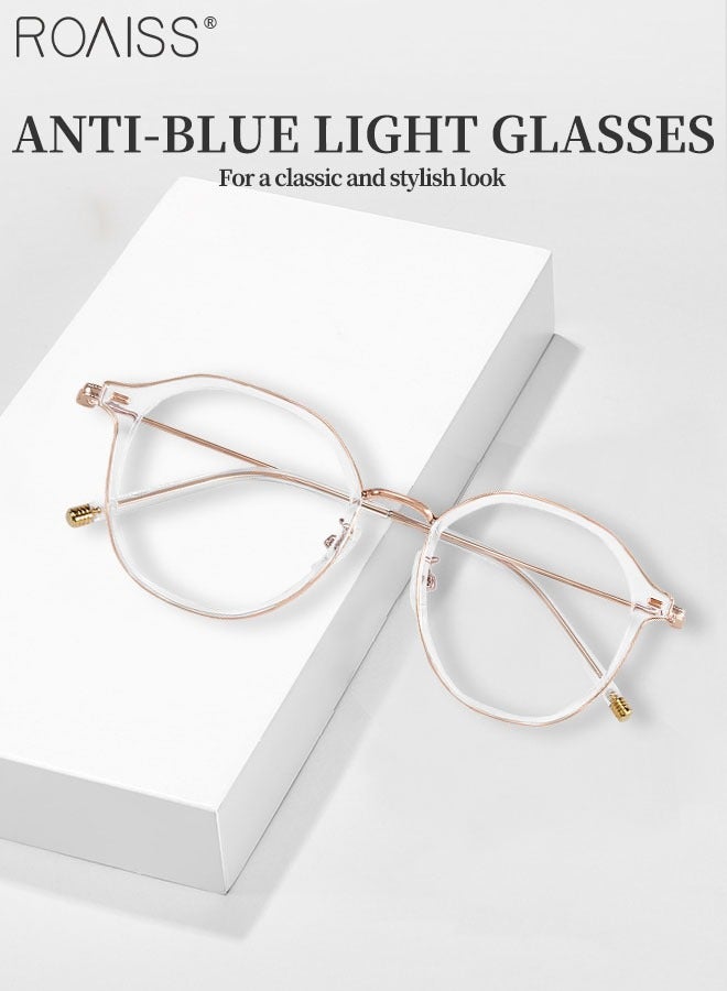 roaiss Blue Light Blocking Glasses Blue Light Filter Computer Reading Gaming TV Phones Round Eyeglasses Fashion Anti Eyestrain Headache Eyewear for Women Men  - Image 3