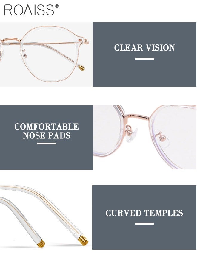 roaiss Blue Light Blocking Glasses Blue Light Filter Computer Reading Gaming TV Phones Round Eyeglasses Fashion Anti Eyestrain Headache Eyewear for Women Men  - Image 5