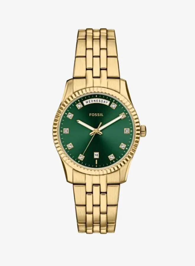 Fossil Scarlette Analog Watch with Gold Plated Metal Bracelet