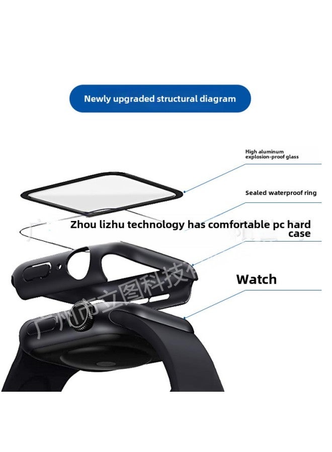 مناسب لساعة Apple Watch S10/9/8/7/6، غلاف واقٍ مقاوم للماء، غلاف مقوى مدمج، iwatch ultra-اللون: لون النجمة الأصلي (الفيلم العاري) - حجم المظهر: 44 مم (الجيل 4/5/6/se/se2) - Image 3