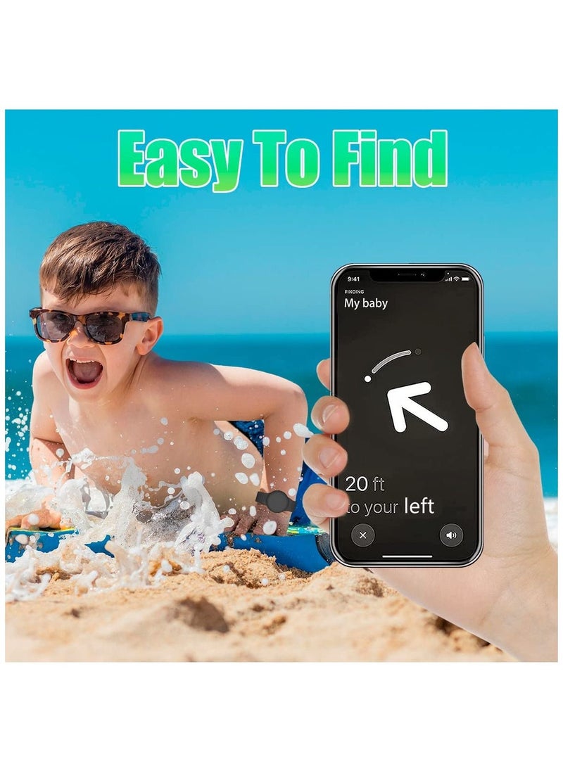 Y&D - 2 Pack Airtag Bracelet for Kids Waterproof Silicone Wristband Full Case Cover Apple Holder Anti Lost Watch Band Hidden Accessories Toddler Child Strap Blue And Black - Image 1