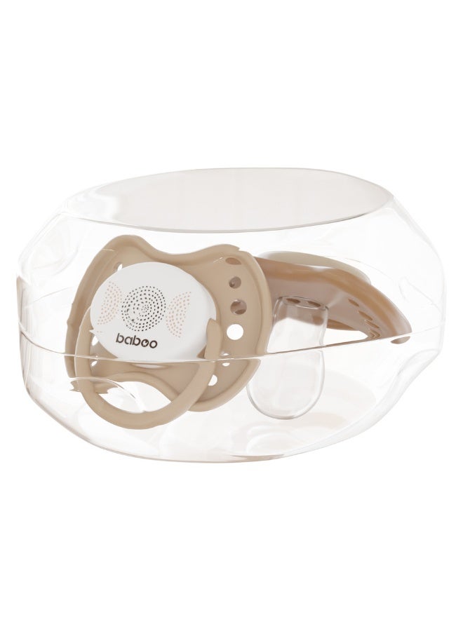 Baboo Silicone Symmetrical Baby Pacifier With Sterilizer Box | ultra-soft & Durable Silicone Soother | BPA-Free for Breastfeeding Babies | 0+ Month (Pack of 2)  | Au Naturale - Image 4
