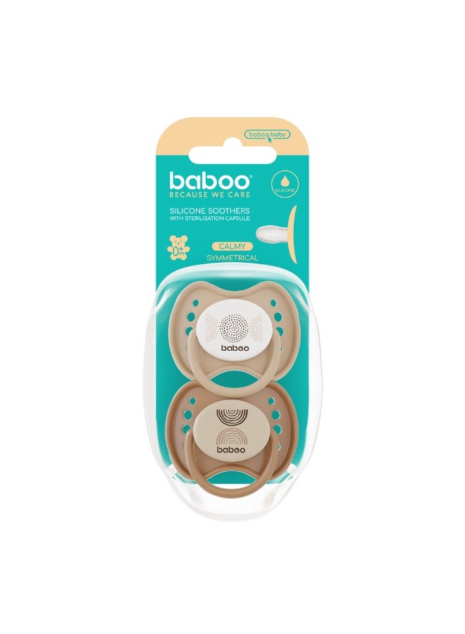 Baboo Silicone Symmetrical Baby Pacifier With Sterilizer Box | ultra-soft & Durable Silicone Soother | BPA-Free for Breastfeeding Babies | 0+ Month (Pack of 2)  | Au Naturale - Image 5