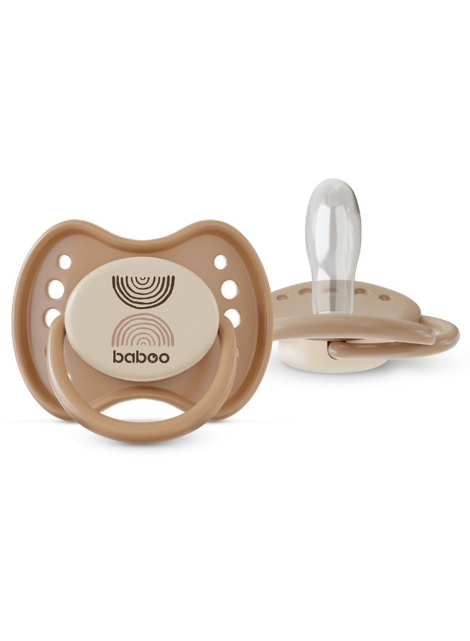 Baboo Silicone Symmetrical Baby Pacifier With Sterilizer Box | ultra-soft & Durable Silicone Soother | BPA-Free for Breastfeeding Babies | 0+ Month (Pack of 2)  | Au Naturale - Image 3
