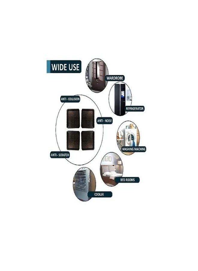 Kitchenwell حامل مربع متعدد الأغراض من Kitchenwell، مجموعة من 4 حوامل بلاستيكية سوداء للثلاجات ذات الباب الواحد والبابين، والغسالات، والأثاث (حجم قياسي، 445 جرام، 120 مم × 120 مم × 150 مم) - Image 2