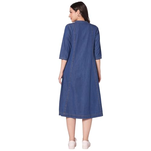 GIA Denim Dress for Women, All time All Season Fashion (in, Alpha, L, Regular) Light Blue - Image 2