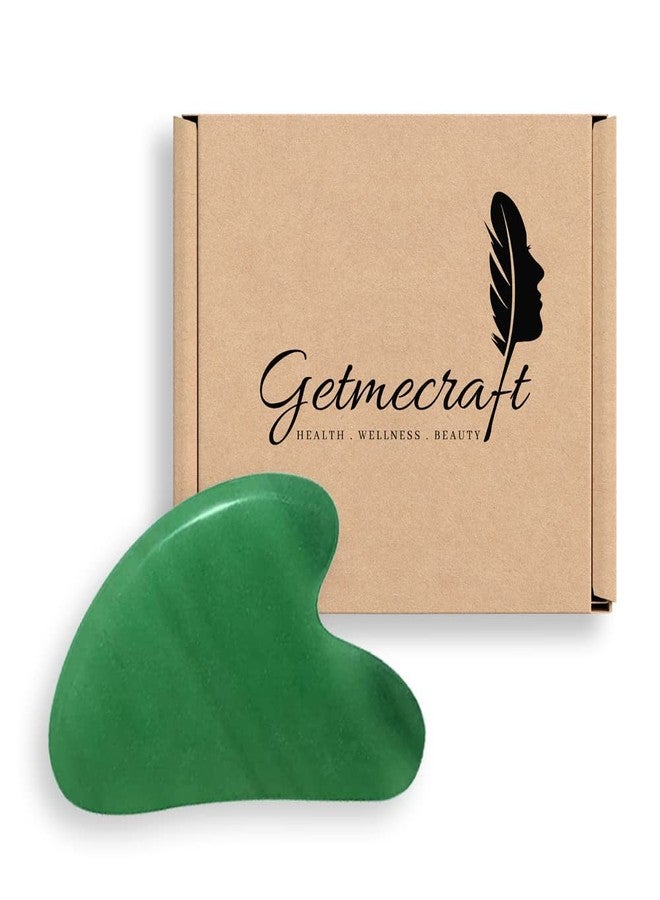 Getmecraft Gua Sha Tool, Nature Jade Stone Guasha Massage Tool for Scraping Facial and SPA Acupuncture Therapy - Heart Shape Jade Trigger Point Treatment on Face - Image 1