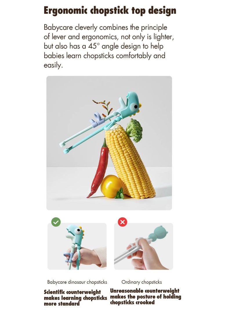 Be a better mom - Kids Training Chopsticks with Silicone Rings Non-Slip Right-handed Utensil Chopsticks Helper for Beginners 2Y+ - Image 1