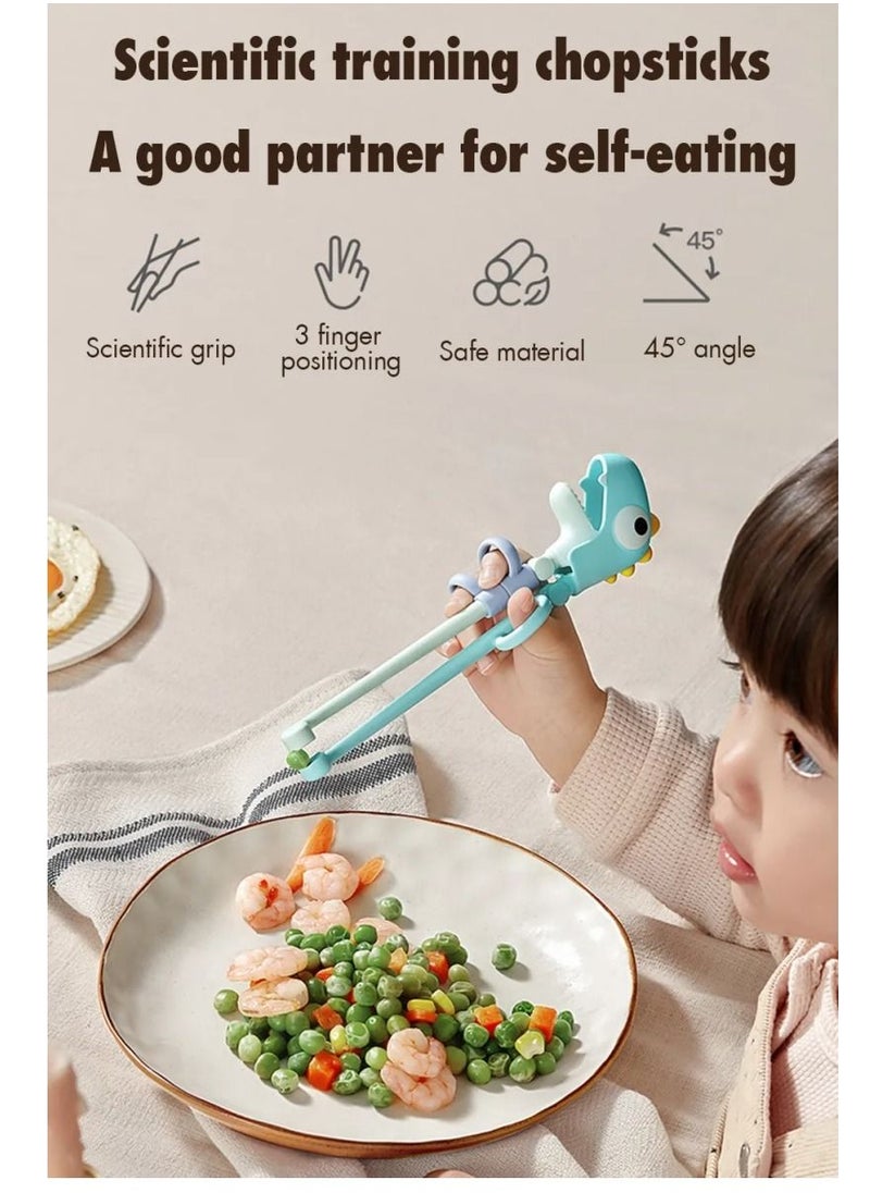 Be a better mom - Kids Training Chopsticks with Silicone Rings Non-Slip Right-handed Utensil Chopsticks Helper for Beginners 2Y+ - Image 1