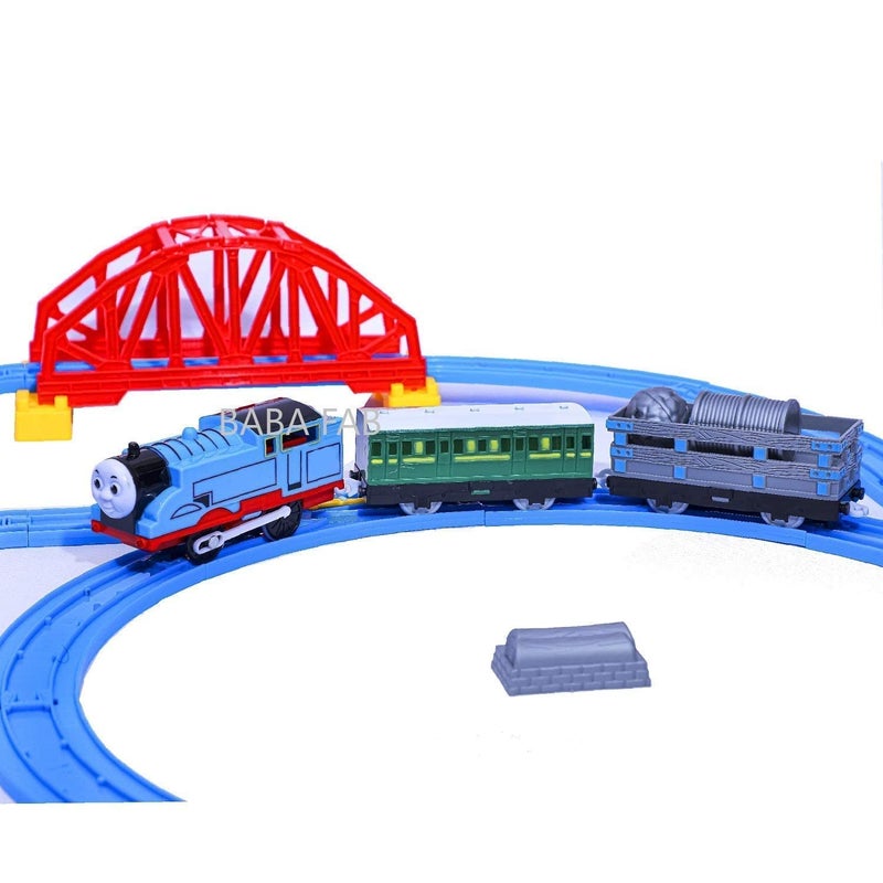 EYESIGN Store Kids Toy Train Emits Real Light Sound Track Set Battery Operated (Big Thomas) - Image 1
