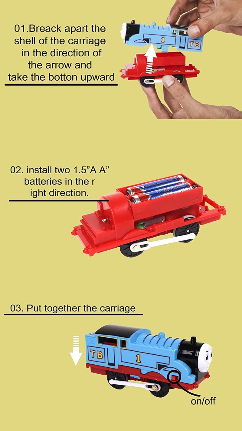 EYESIGN Store Kids Toy Train Emits Real Light Sound Track Set Battery Operated (Big Thomas) - Image 5