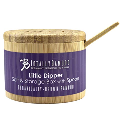 Totally Bamboo Salt Cellar Bamboo Storage Box with Magnetic Swivel Lid, 6 Ounce Capacity, Engraving on Lid, Includes Salt Spoon - Image 5