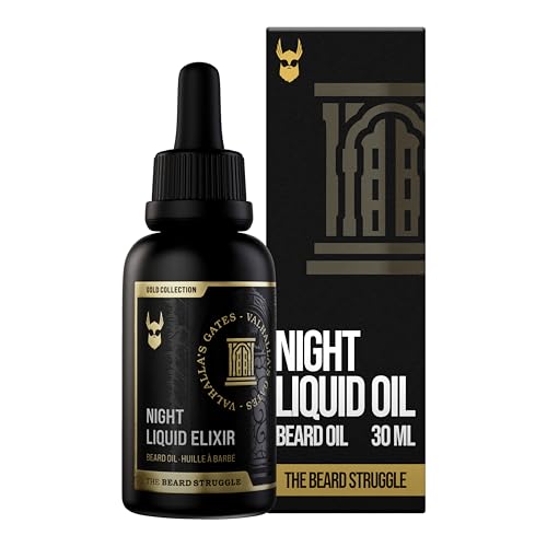 The Beard Struggle - Beard Growth Oil - Valhalla's Gates, Gold Collection (1 Fl oz) - Night Liquid Elixir - Beard Oil for Men - Softens, Moisturizing, & Healthier Beard Growth - Image 1