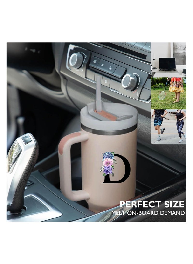 PRINTSHOP4ME - Tumbler Mug Initial Letter Printed Design–1.2L Tumbler Mug With Lid&Straw|Insulated Reusable Stainless Steel Water Bottle|Leak Proof Mug For Office,Gym,Travelling - Image 1