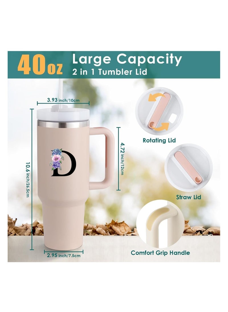 PRINTSHOP4ME - Tumbler Mug Initial Letter Printed Design–1.2L Tumbler Mug With Lid&Straw|Insulated Reusable Stainless Steel Water Bottle|Leak Proof Mug For Office,Gym,Travelling - Image 1