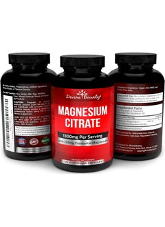Divine Bounty Divine Bounty Pure Magnesium Citrate Capsules - 1300mg Magnesium Supplement with Elemental Magnesium - 120 Vegetarian Capsules  - Image 4