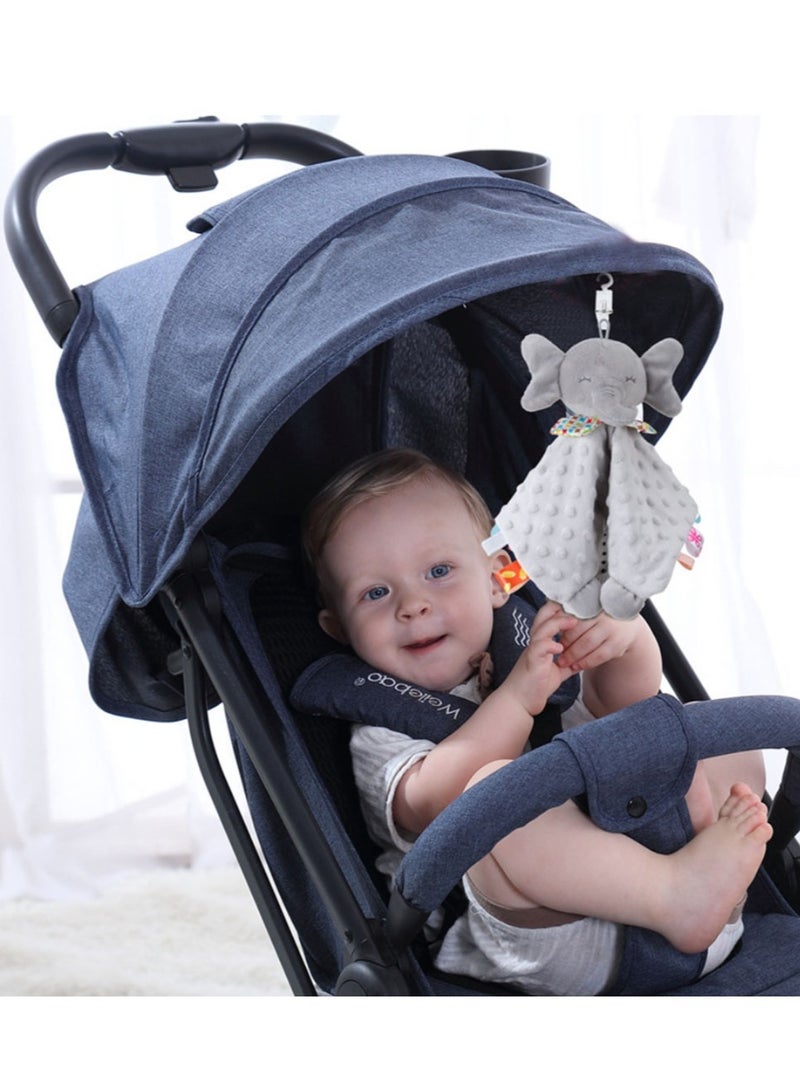 Jingke Baby Safety Blanket Cute Animals Seeping Doll Safety Blanket Early Education Educational Toys Comfort Towel,White Rabbit - Image 5