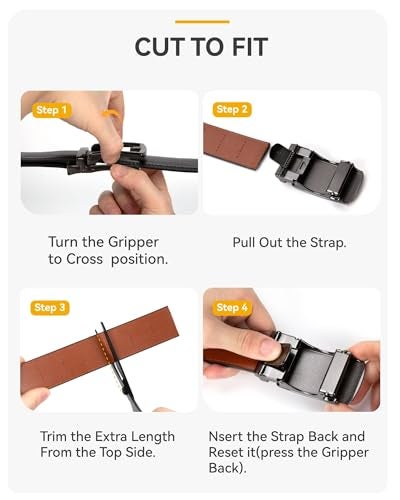 CHAOREN Mens Belt - Mens Ratchet Belt Leather 1 3/8" for Dress Pant - Micro Adjustable Belt Fit Everywhere - Image 4