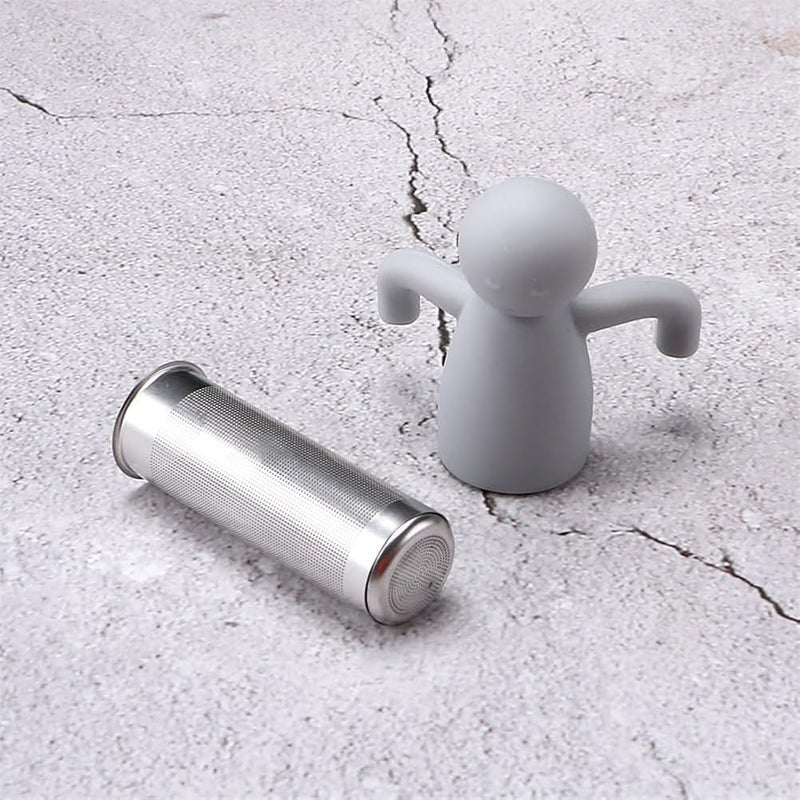 BIGTHREE Human Tea Strainer, Human-Shaped Silicone Tea Strainer, Stainless Steel Tea Infuser, Convenient Suspension, Suitable for Mugs or Other Cups to Make Tea, Isolate Tea Dregs, etc. - Image 5