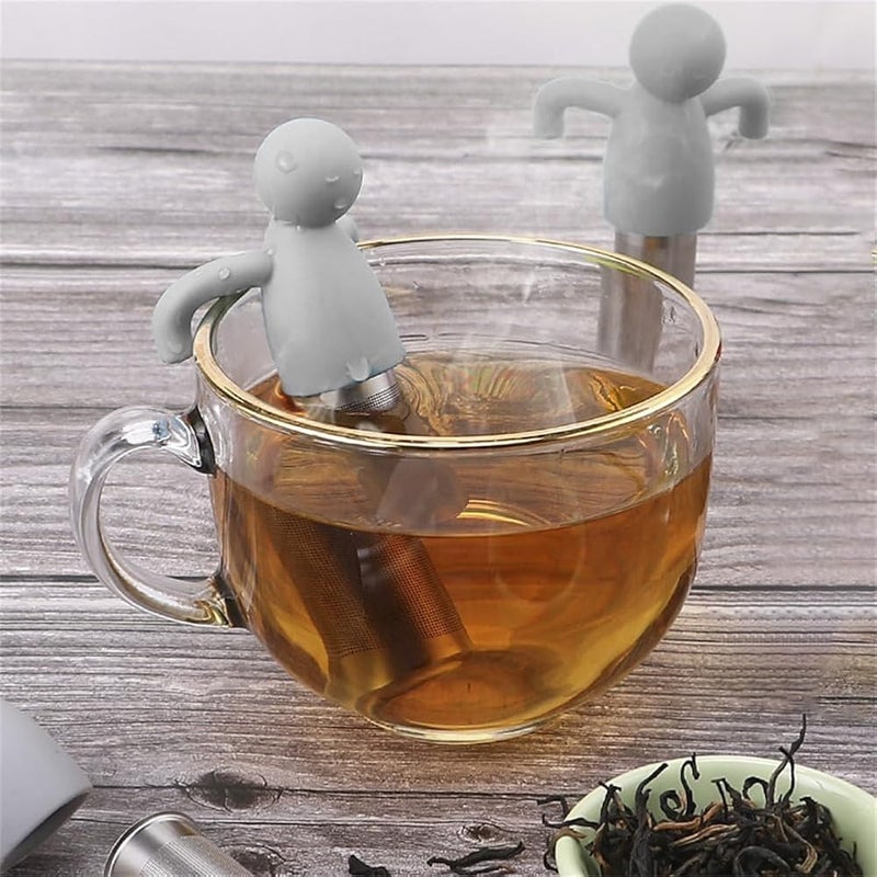 BIGTHREE Human Tea Strainer, Human-Shaped Silicone Tea Strainer, Stainless Steel Tea Infuser, Convenient Suspension, Suitable for Mugs or Other Cups to Make Tea, Isolate Tea Dregs, etc. - Image 3