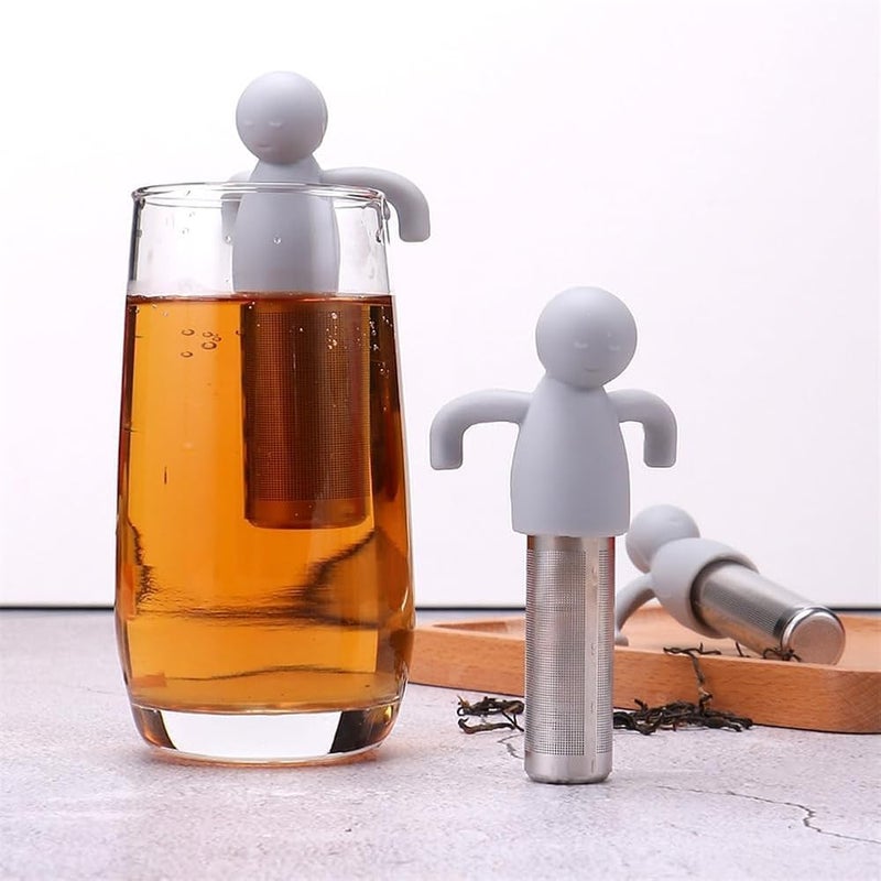 BIGTHREE Human Tea Strainer, Human-Shaped Silicone Tea Strainer, Stainless Steel Tea Infuser, Convenient Suspension, Suitable for Mugs or Other Cups to Make Tea, Isolate Tea Dregs, etc. - Image 4