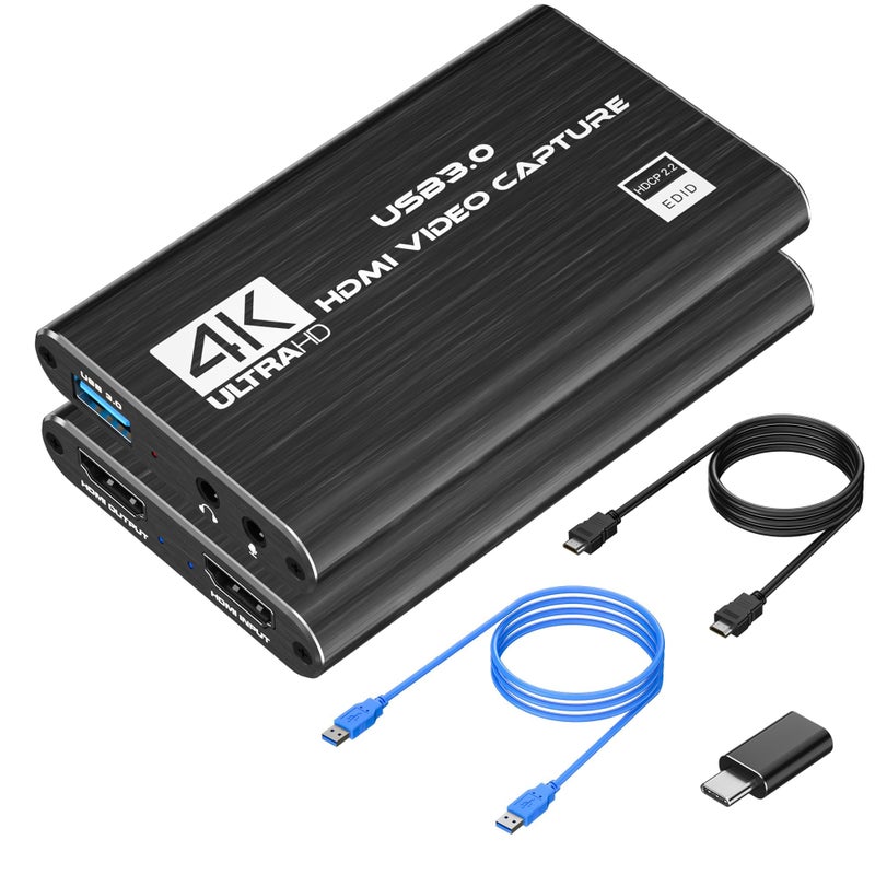VIXLW 4K HDMI Capture Card for Streaming,Audio Video Capture Card PS5,Full HD 1080P 60FPS USB 3.0 Cam Link for Nintendo Switch/3ds/Xbox/PS4 - Image 1